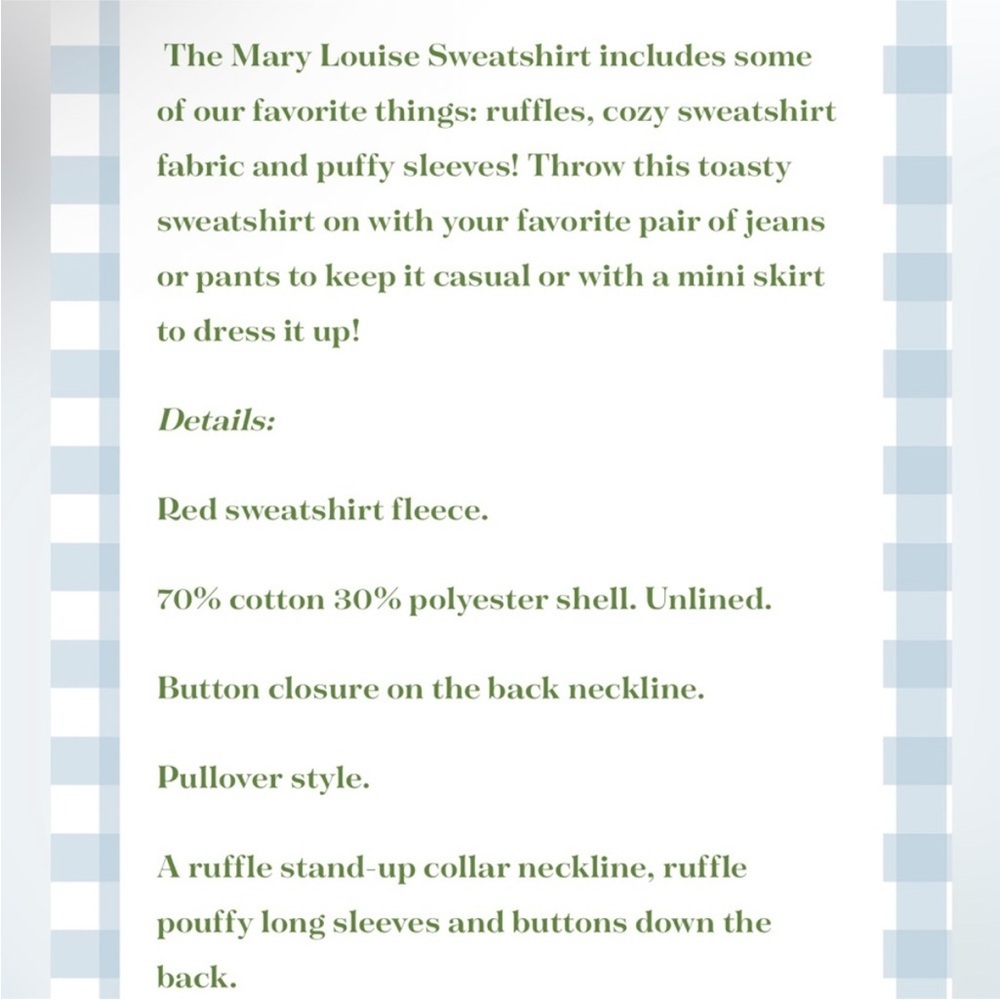 Elizabeth Wilson Design Mary Louise Sweatshirt Medium Camel Brown - Picture 6 of 9